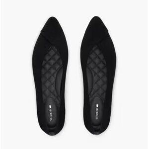 NWT Birdies The Goldfinch Black Suede Point Toe Flat Size 7.5